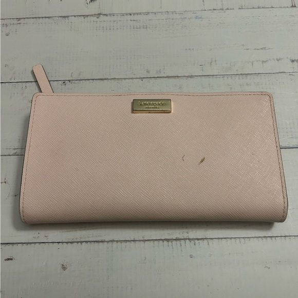 kate spade Handbags - Kate Spade Blush Pink Clutch with Gold Accent, COA